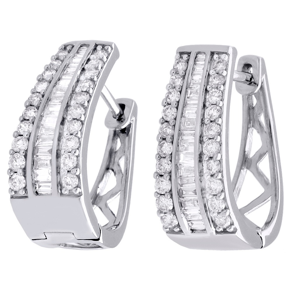 Sterling Silver Huggie Ladies Oval Hoop Earrings
